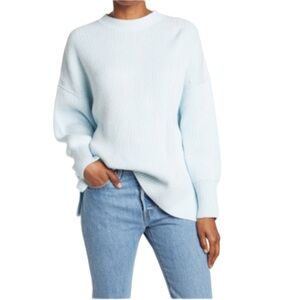 NWT Lucky Brand Ice Water Blue Knit Pullover Sweater Crewneck